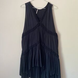 Free People Black Mini Slip Dress